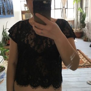 Black lace Victoria’s Secret crop top